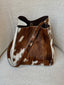 SAC MEDIUM COWHIDE - WHITE BROWN
